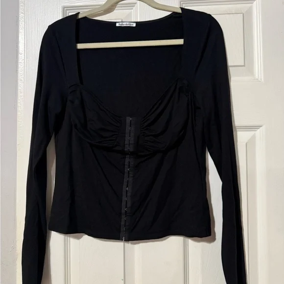 Reformation Classic Black Long Sleeve Top - Picture 1 of 2